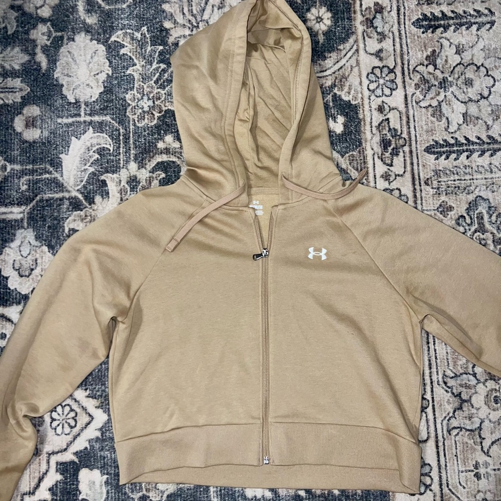 Under Armour Beige Full-Zip Hoodie